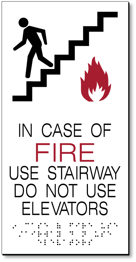 IN CASE OF FIRE Large Sign