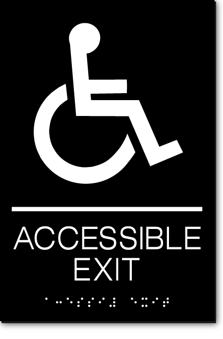 ACCESSIBLE EXIT Wheelchair Sign