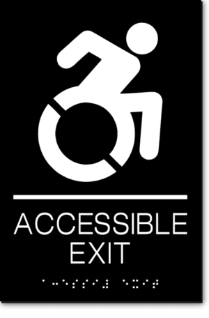 ACCESSIBLE EXIT Speedy Wheelchair Sign - NY/CT