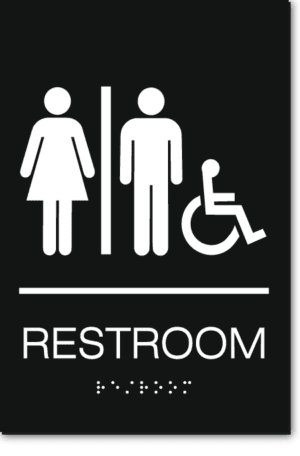 Unisex RESTROOM Accessible Sign