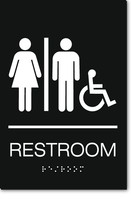Unisex RESTROOM Accessible Sign