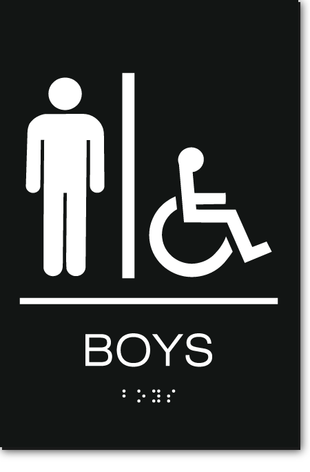BOYS Accessible Restroom Sign