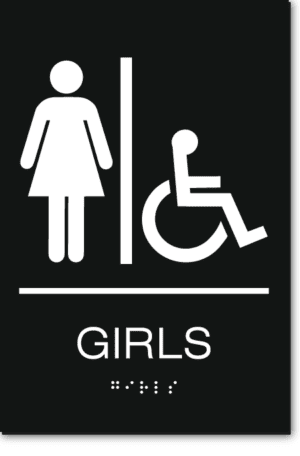 GIRLS Accessible Restroom Sign