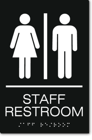 Unisex STAFF RESTROOM Sign