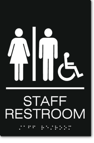 Unisex STAFF RESTROOM Accessible Sign