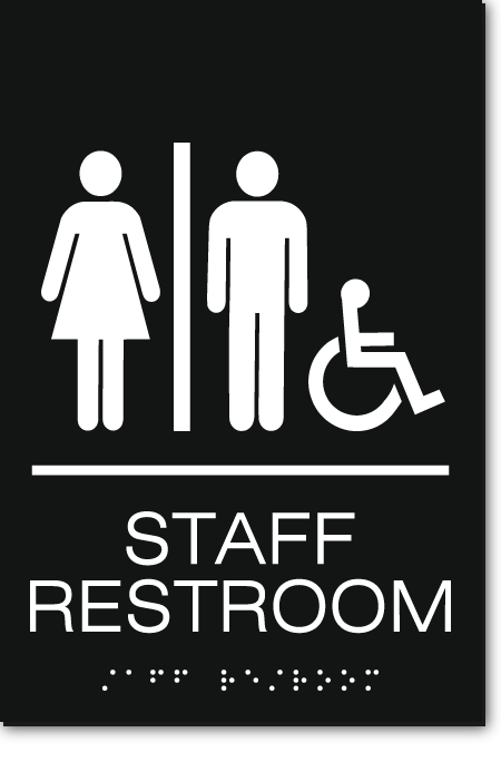 Unisex STAFF RESTROOM Accessible Sign