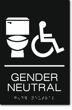 GENDER NEUTRAL Accessible Restroom Sign