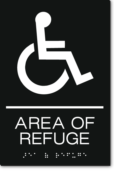 AREA OF REFUGE Wheelchair Sign