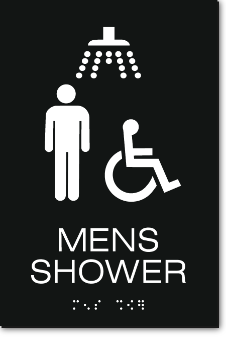 MENS ACCESSIBLE SHOWER Sign