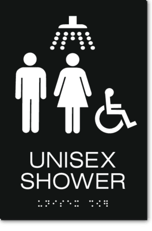 UNISEX ACCESSIBLE SHOWER Sign