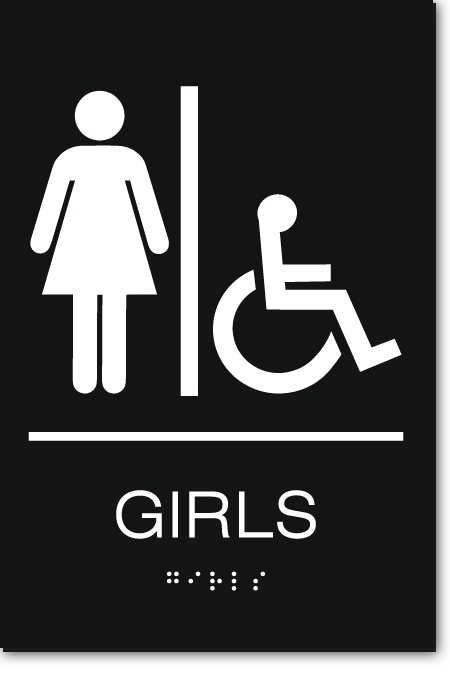 California GIRLS Accessible Restroom Wall Sign