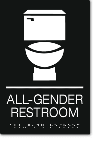California ALL GENDER RESTROOM Toilet Wall Sign