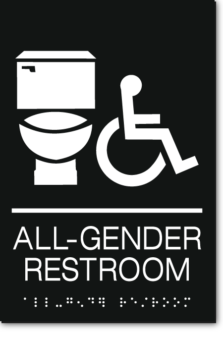 California ALL GENDER RESTROOM Accessible Toilet Wall Sign