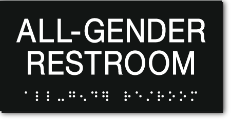 California ALL GENDER RESTROOM Text Wall Sign