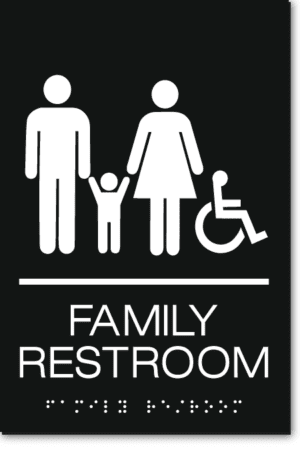 California FAMILY RESTROOM Accessible Wall Sign