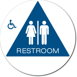 Economy California Unisex Accessible RESTROOM Door Sign