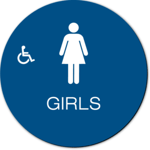 Economy California GIRLS Accessible Restroom Door Sign