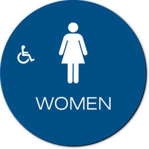 California WOMEN Accessible Restroom Door Sign