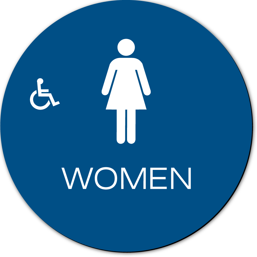 California WOMEN Accessible Restroom Door Sign
