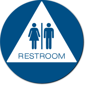 California Unisex RESTROOM Door Sign