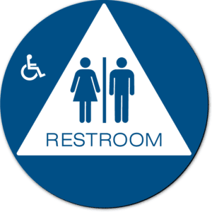 California Unisex Accessible RESTROOM Door Sign