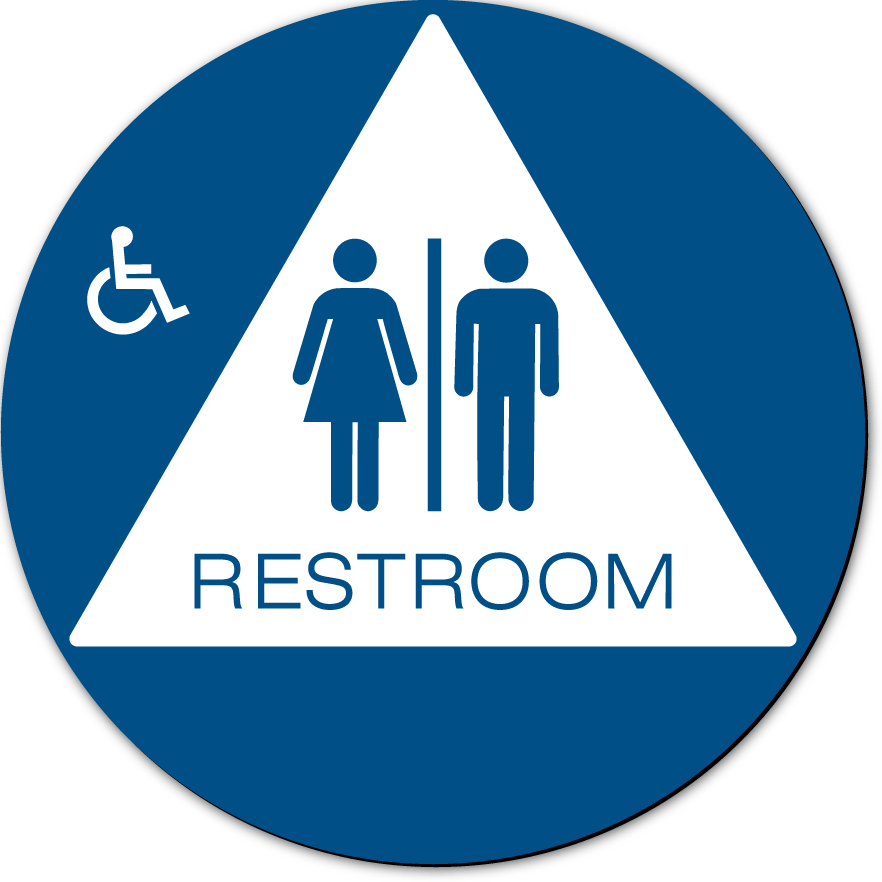 California Unisex Accessible RESTROOM Door Sign