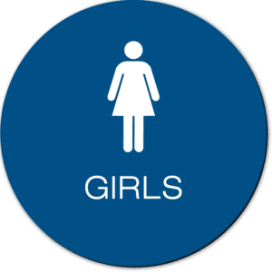California GIRLS Restroom Door Sign