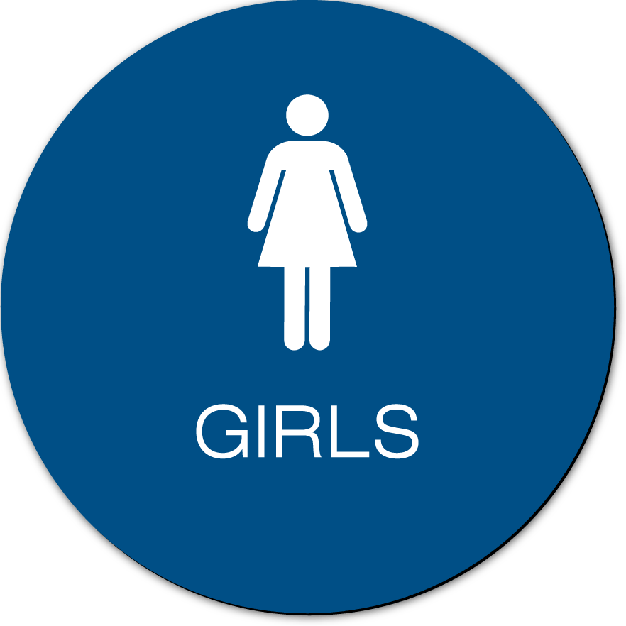 California GIRLS Restroom Door Sign