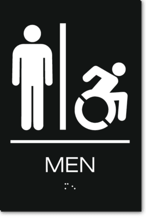 MEN Speedy Wheelchair Restroom Sign - NY/CT
