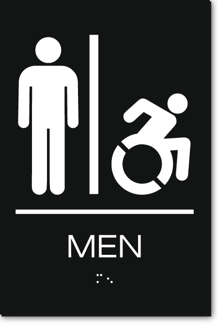 MEN Speedy Wheelchair Restroom Sign - NY/CT