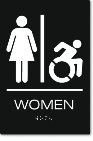 WOMEN Speedy Wheelchair Restroom Sign - NY/CT