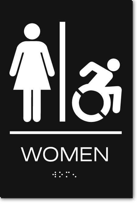 WOMEN Speedy Wheelchair Restroom Sign - NY/CT
