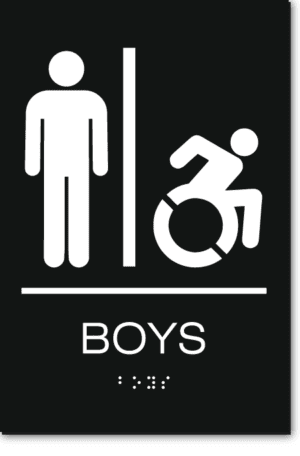 BOYS Speedy Wheelchair Restroom Sign - NY/CT