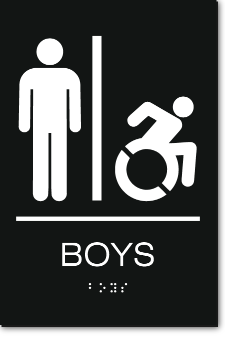 BOYS Speedy Wheelchair Restroom Sign - NY/CT