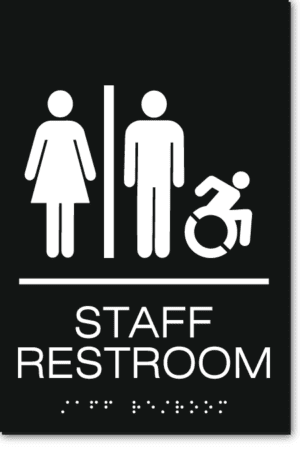 STAFF ACCESSIBLE RESTROOM Speedy Wheelchair Sign - NY/CT