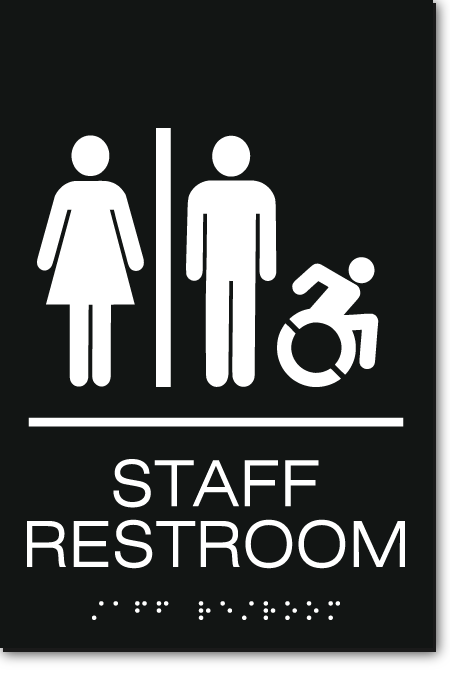 STAFF ACCESSIBLE RESTROOM Speedy Wheelchair Sign - NY/CT