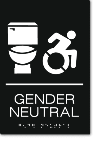 GENDER NEUTRAL ACCESSIBLE RESTROOM Speedy Wheelchair Sign - NY/CT