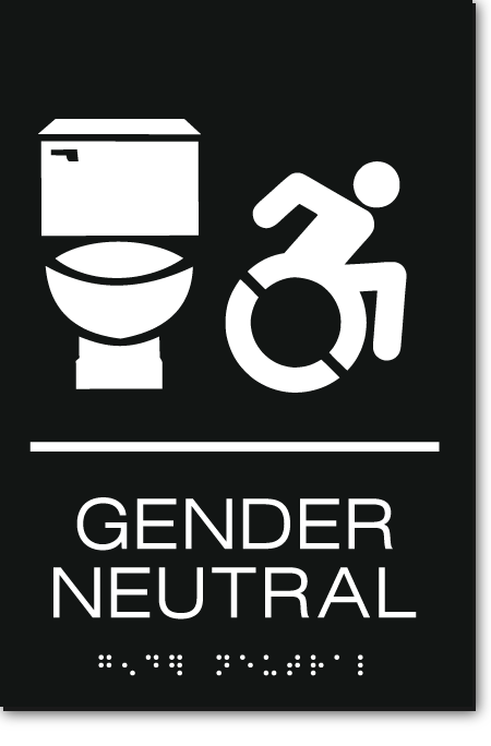 GENDER NEUTRAL ACCESSIBLE RESTROOM Speedy Wheelchair Sign - NY/CT