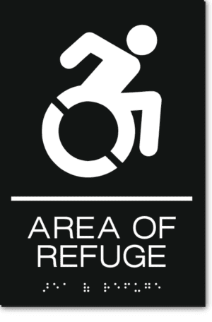 AREA OF REFUGE Speedy Wheelchair Sign - NY/CT