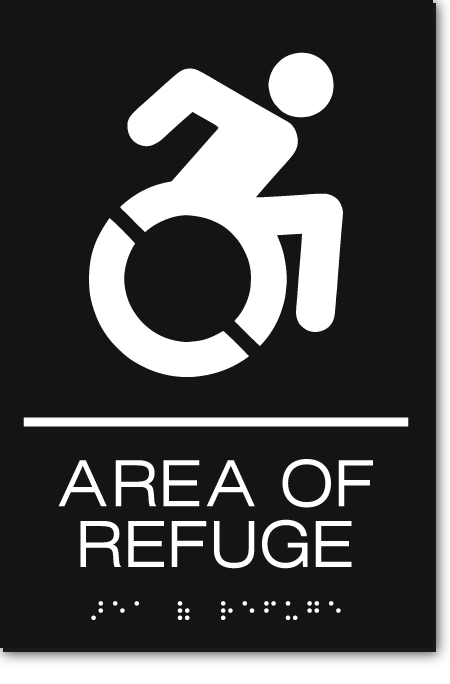 AREA OF REFUGE Speedy Wheelchair Sign - NY/CT