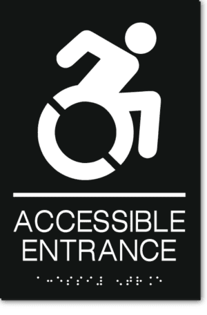 ACCESSIBLE ENTRANCE Speedy Wheelchair Sign - NY/CT