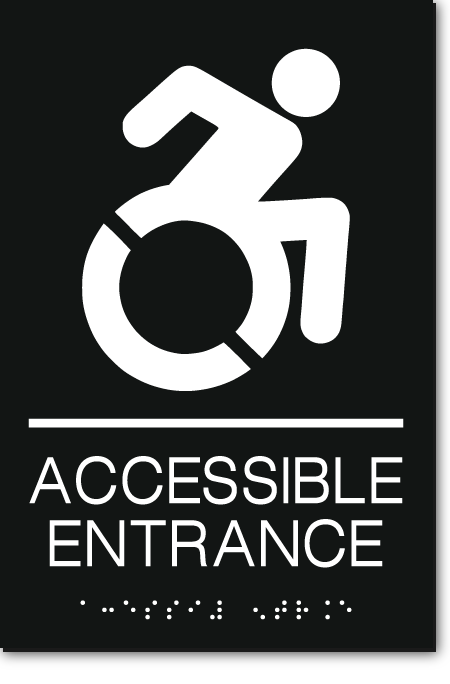 ACCESSIBLE ENTRANCE Speedy Wheelchair Sign - NY/CT