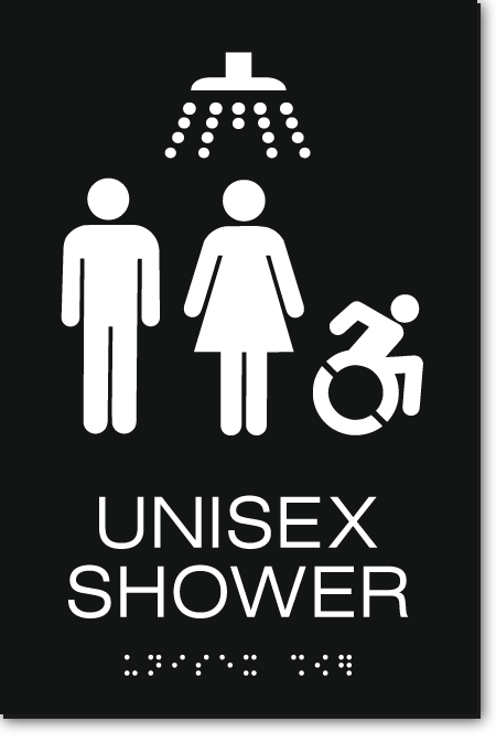 UNISEX ACCESSIBLE SHOWER Speedy Wheelchair Sign - NY/CT