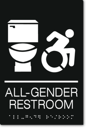 ALL GENDER ACCESSIBLE RESTROOM Speedy Wheelchair Sign - NY/CT