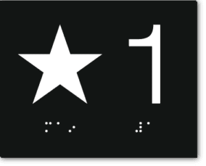 ELEVATOR JAMB STAR NUMBER Customized Sign