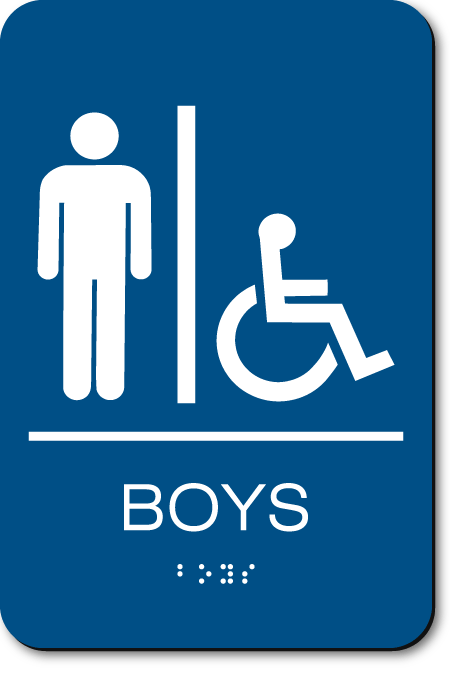 Economy BOYS Accessible Restroom Sign