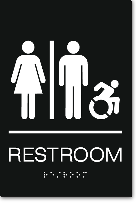 Unisex RESTROOM Speedy Wheelchair Sign - NY/CT