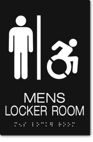 MENS LOCKER ROOM Speedy Wheelchair Sign - NY/CT