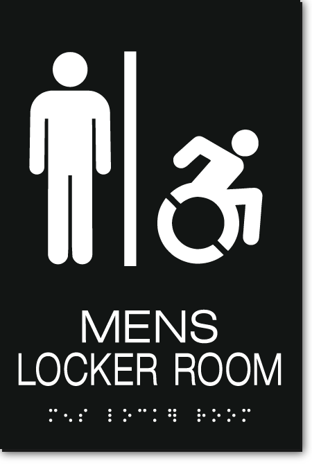 MENS LOCKER ROOM Speedy Wheelchair Sign - NY/CT